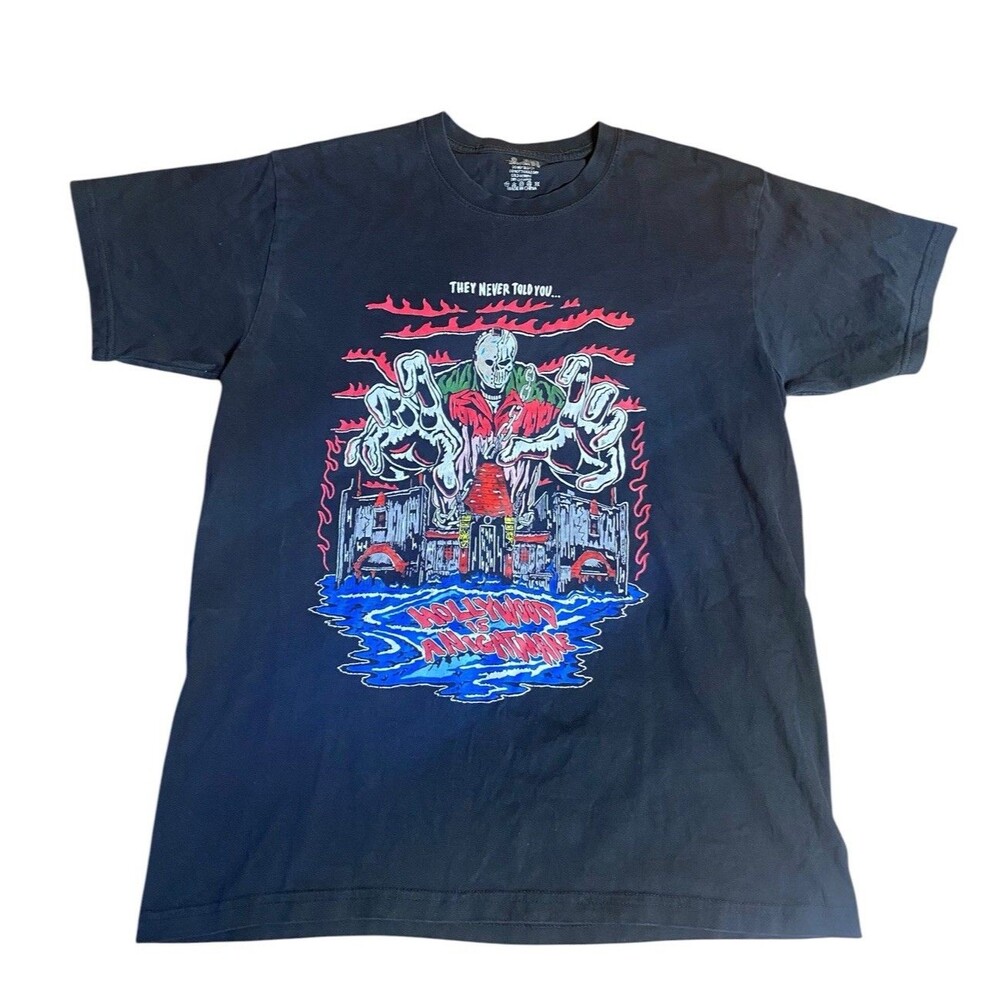 Warren Lotas Hollywood Is A Nightmare Graphic Black T-Shirt Size Medium